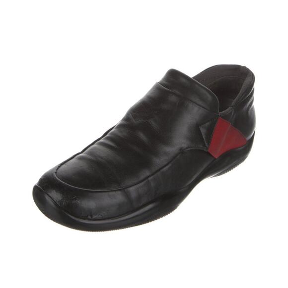 PRADA Unisex Sport Black Leather Loafer Linea Rossa 0950 EU 37 US 6.5-7 - Picture 1 of 6